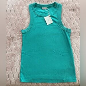 Brunello Cucinelli Sleeveless Teal Tank Top. New!